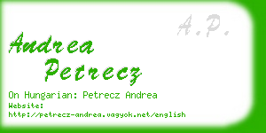 andrea petrecz business card